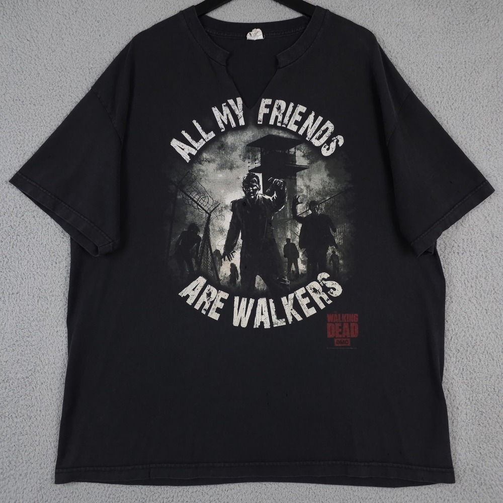 The Walking Dead Shirt Mens 2XL Black All My Friends Are Walkers 2014 Distressed
